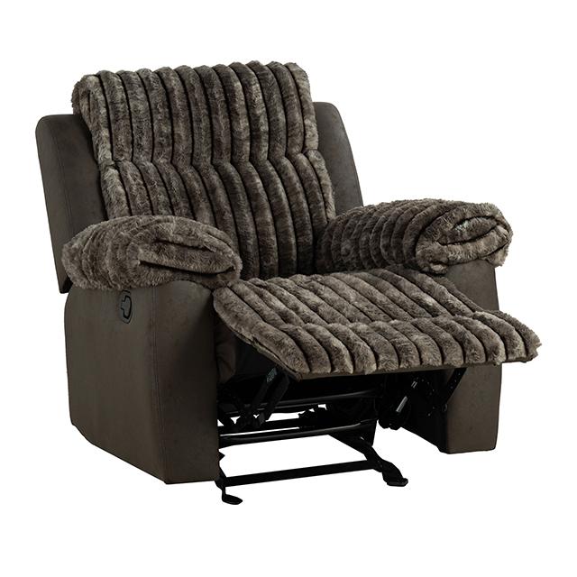 Dionysus Manual Glider Recliner Brown - Marjories Furniture (Las Vegas, NV)
