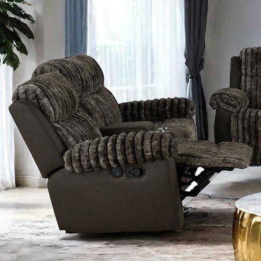 Dionysus Manual Reclining Loveseat Brown - Marjories Furniture (Las Vegas, NV)