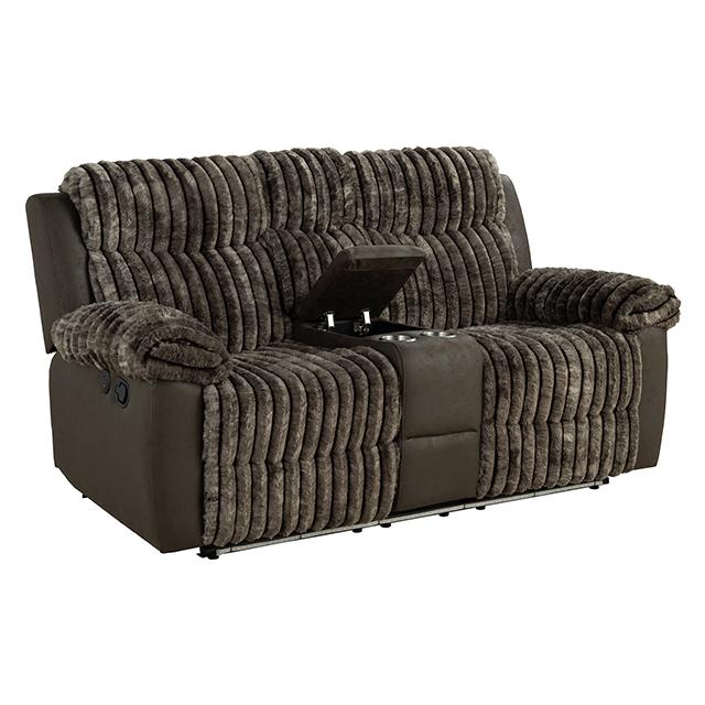 Dionysus Manual Reclining Loveseat Brown - Marjories Furniture (Las Vegas, NV)
