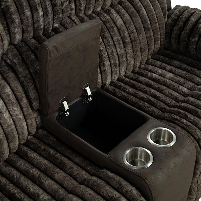 Dionysus Manual Reclining Loveseat Brown - Marjories Furniture (Las Vegas, NV)