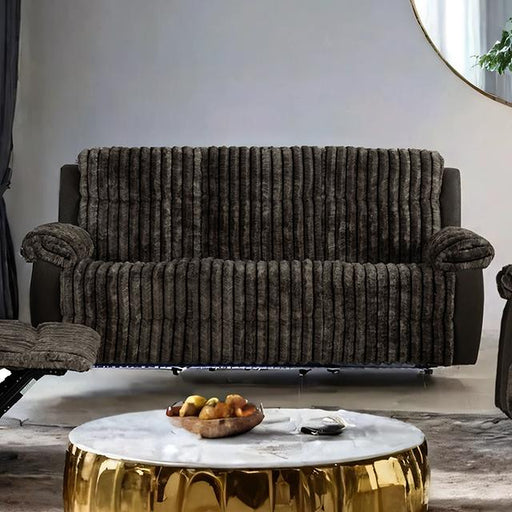 Dionysus Manual Reclining Sofa Brown - Marjories Furniture (Las Vegas, NV)