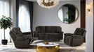 Dionysus Manual Reclining Sofa Brown - Marjories Furniture (Las Vegas, NV)