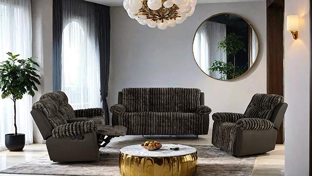 Dionysus Manual Reclining Sofa Brown - Marjories Furniture (Las Vegas, NV)