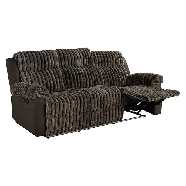 Dionysus Manual Reclining Sofa Brown - Marjories Furniture (Las Vegas, NV)