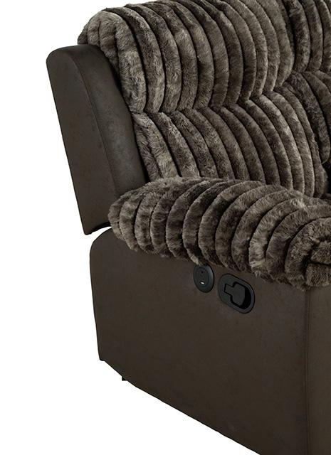 Dionysus Manual Reclining Sofa Brown - Marjories Furniture (Las Vegas, NV)