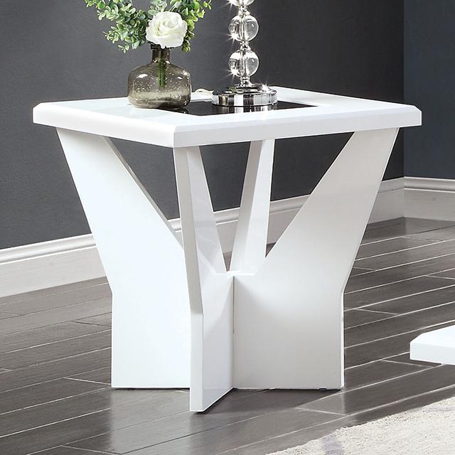 DUBENDORF End Table, White - Marjories Furniture (Las Vegas, NV)