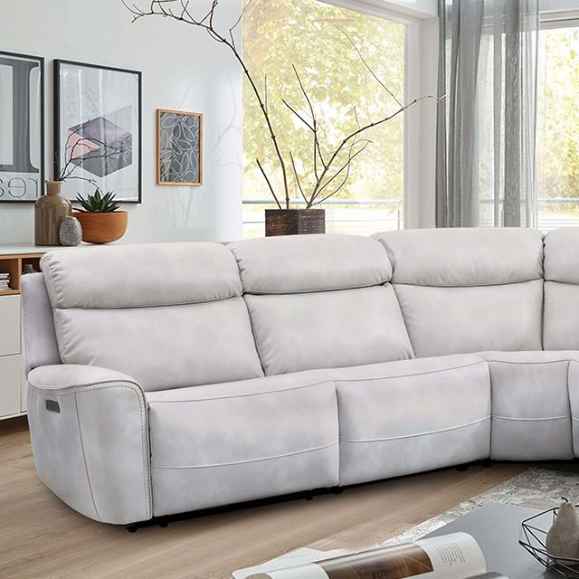 EDMONDUS Power Sectional, Light Taupe - Marjories Furniture (Las Vegas, NV)