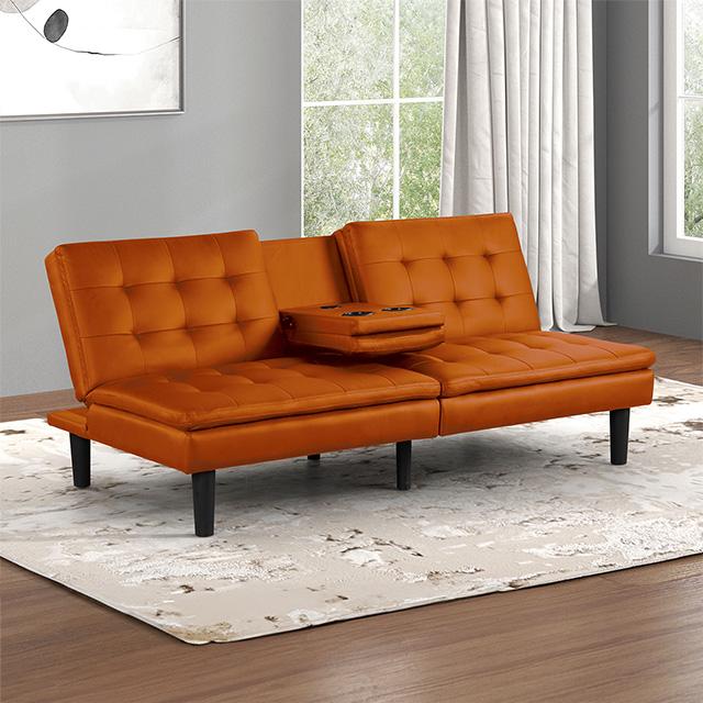 Eidsberg Futon Sofa Bed Orange, Grey, Brown, & Black - Marjories Furniture (Las Vegas, NV)