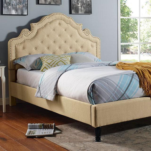 Aubree Bed Beige - Marjories Furniture (Las Vegas, NV)