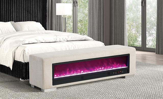Elnath Bench w/ Visual Crystal Fireplace - Marjories Furniture (Las Vegas, NV)