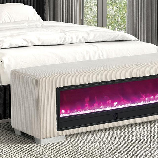 Elnath Bench w/ Visual Crystal Fireplace - Marjories Furniture (Las Vegas, NV)