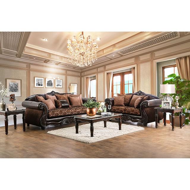 ELPIS Brown/Espresso Love Seat - Marjories Furniture (Las Vegas, NV)