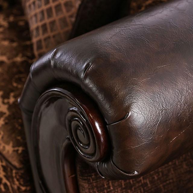 ELPIS Brown/Espresso Love Seat - Marjories Furniture (Las Vegas, NV)