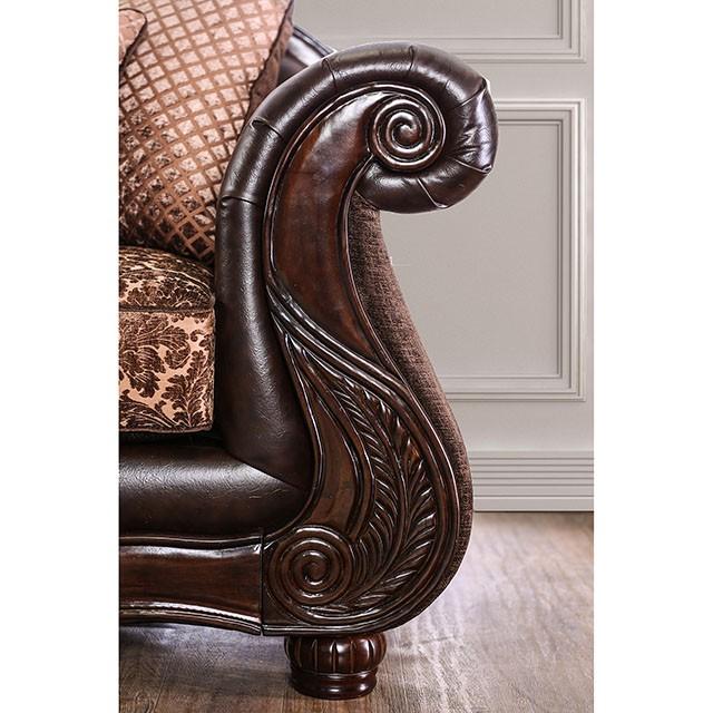 ELPIS Brown/Espresso Love Seat - Marjories Furniture (Las Vegas, NV)