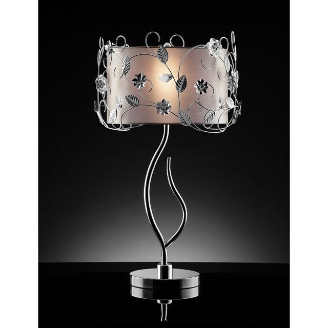 Elva Silver/Chrome Table Lamp, Double Shade - Marjories Furniture (Las Vegas, NV)