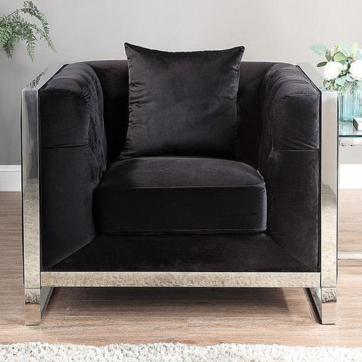 EVADNE Chair w/ Pillow, Black - Marjories Furniture (Las Vegas, NV)