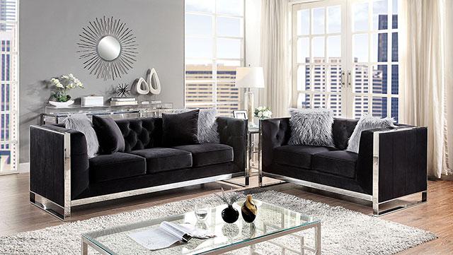 EVADNE Chair w/ Pillow, Black - Marjories Furniture (Las Vegas, NV)