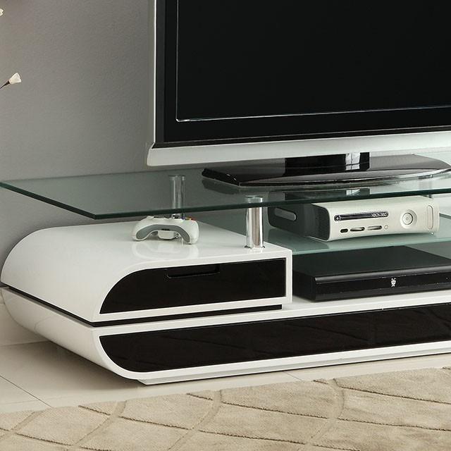 Evos Black/White 63" TV Console - Marjories Furniture (Las Vegas, NV)