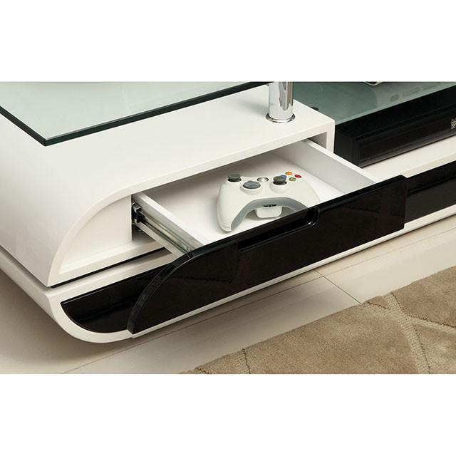 Evos Black/White 63" TV Console - Marjories Furniture (Las Vegas, NV)