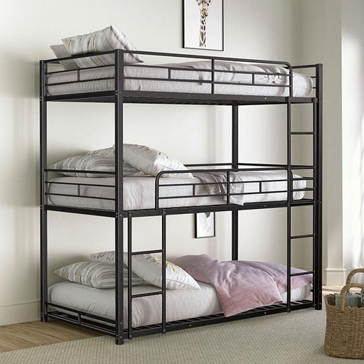 Felgu Triple Twin Metal Bunkbed - Marjories Furniture (Las Vegas, NV)