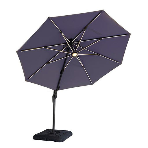 Fera 10 Ft Round Umbrella w/ LED Bulb + 37" Large Base - Marjories Furniture (Las Vegas, NV)