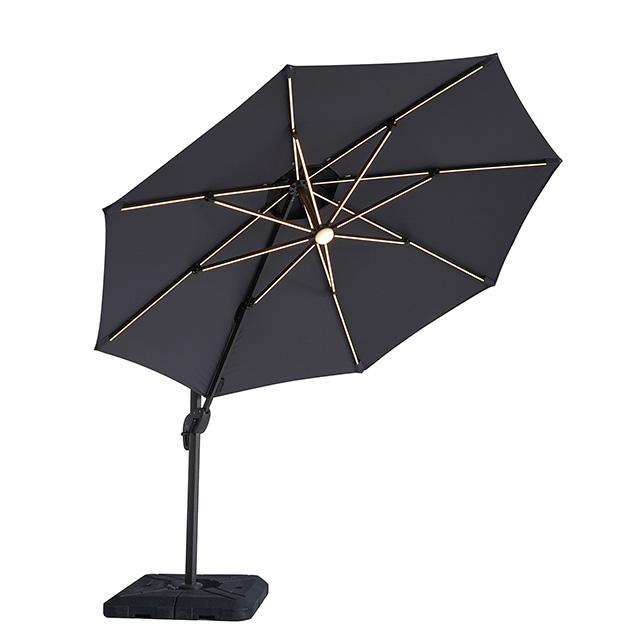 Nuti 10 Ft Round Umbrella w/ LED Light + 37" Large Base - Marjories Furniture (Las Vegas, NV)