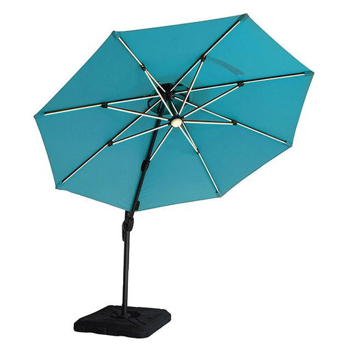 Fera 10 Ft Round Umbrella w/ LED Bulb + 37" Large Base - Marjories Furniture (Las Vegas, NV)