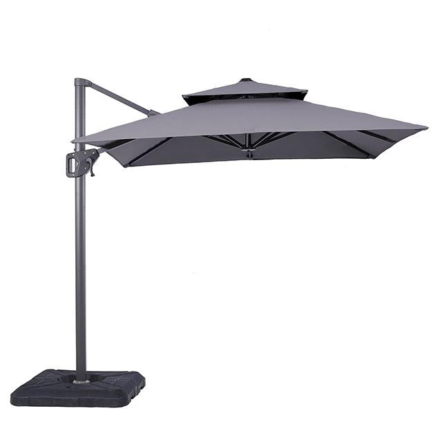 Fida 8 Ft Square Umbrella w/ Double Top + 37" Large Base - Marjories Furniture (Las Vegas, NV)