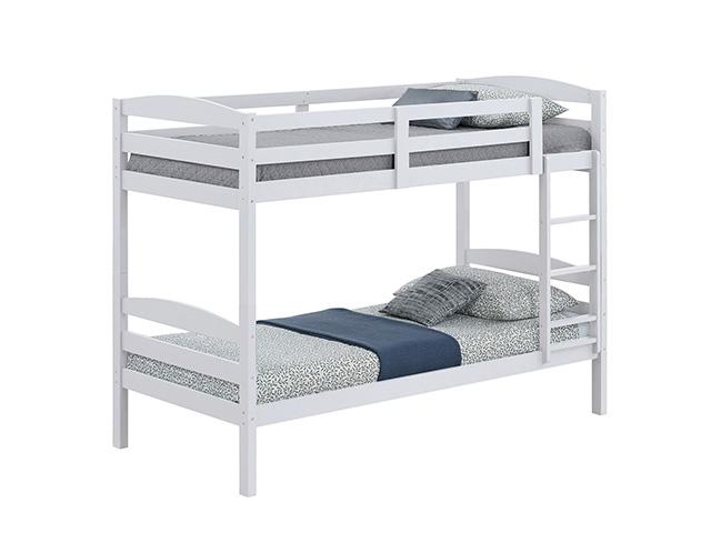 Finsbury Twin Twin Bunk Bed Espresso, Grey & White - Marjories Furniture (Las Vegas, NV)