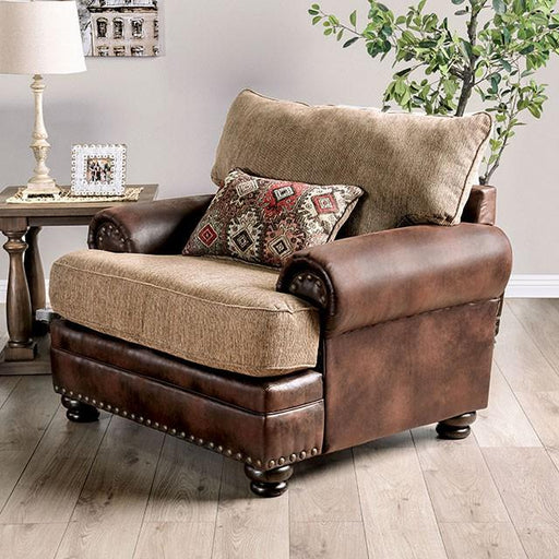 Fletcher Brown/Tan Chair - Marjories Furniture (Las Vegas, NV)