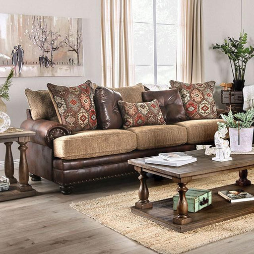 Fletcher Brown/Tan Sofa - Marjories Furniture (Las Vegas, NV)