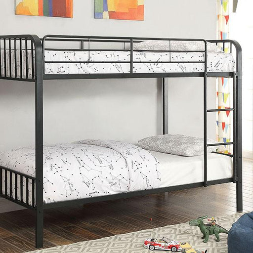 CLEMENT Black Metal Twin/Twin Bunk Bed - Marjories Furniture (Las Vegas, NV)