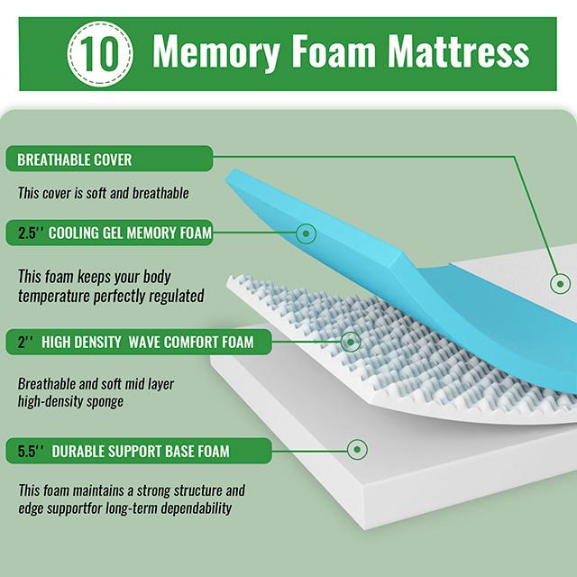 Coreopsis 10" E.King Memory Foam Wave Comfort - Marjories Furniture (Las Vegas, NV)