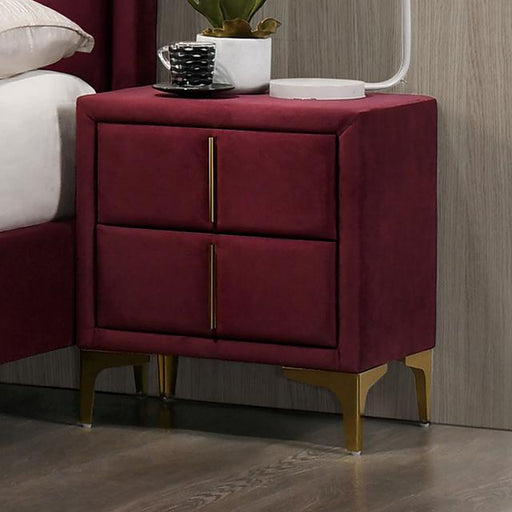 FLORIZEL Night Stand, Red - Marjories Furniture (Las Vegas, NV)