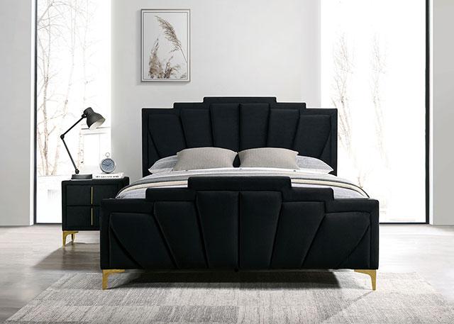 Florizel Bed Black & Red - Marjories Furniture (Las Vegas, NV)