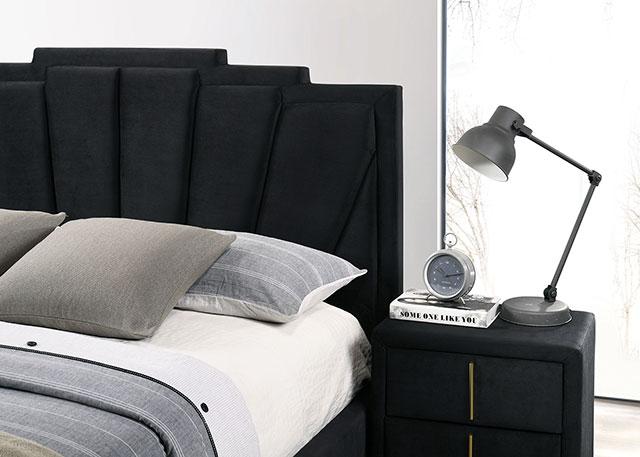 Florizel Bed Black & Red - Marjories Furniture (Las Vegas, NV)