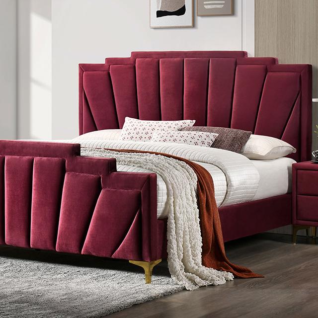 Florizel Bed Black & Red - Marjories Furniture (Las Vegas, NV)