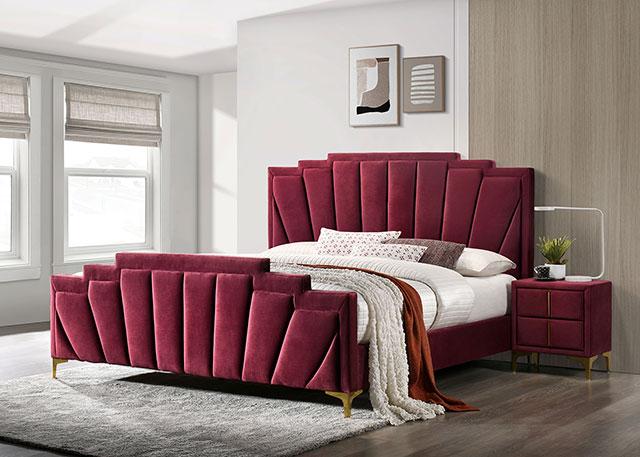 Florizel Bed Black & Red - Marjories Furniture (Las Vegas, NV)