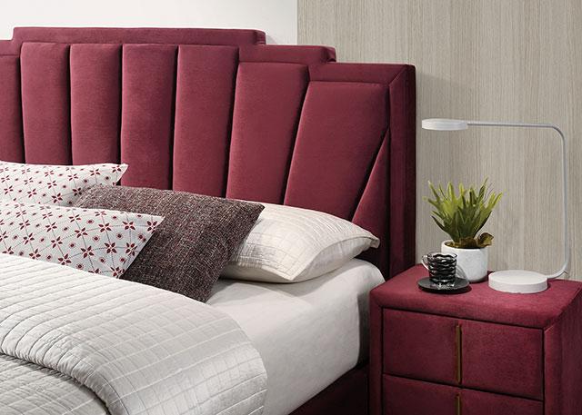 Florizel Bed Black & Red - Marjories Furniture (Las Vegas, NV)