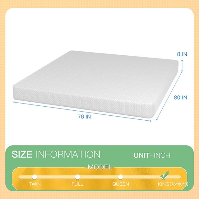 Forsythia 8" E.King Green Tea Gel Memory Foam - Marjories Furniture (Las Vegas, NV)