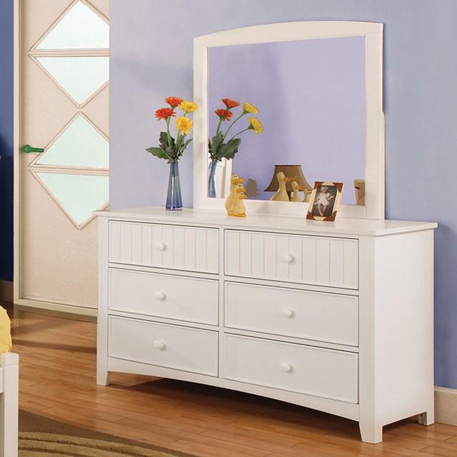 Corry White Mirror - Marjories Furniture (Las Vegas, NV)