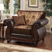 Franklin Dark Brown/Tan Chair With Pu In Brown - Marjories Furniture (Las Vegas, NV)