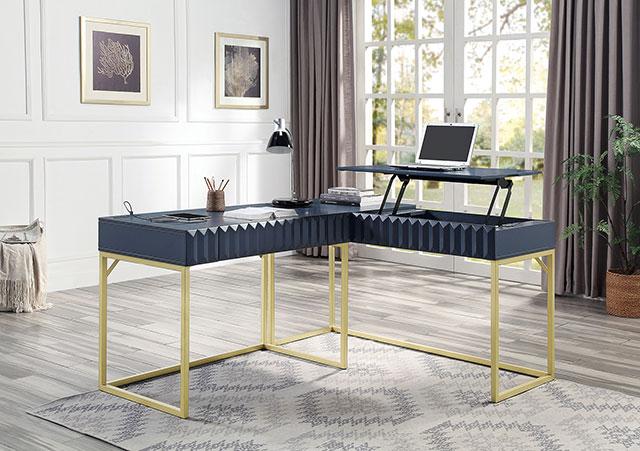 FREIBURG Corner Desk, Antique Blue - Marjories Furniture (Las Vegas, NV)