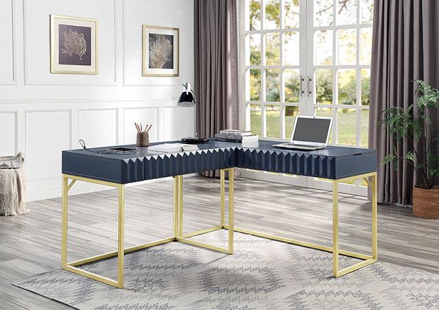 FREIBURG Corner Desk, Antique Blue - Marjories Furniture (Las Vegas, NV)