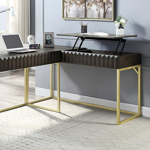 FREIBURG Corner Desk, Walnut - Marjories Furniture (Las Vegas, NV)