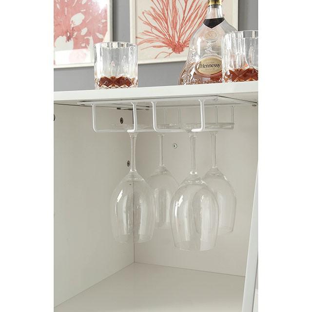 Fuero White/Chrome Bar Table (K/D) - Marjories Furniture (Las Vegas, NV)