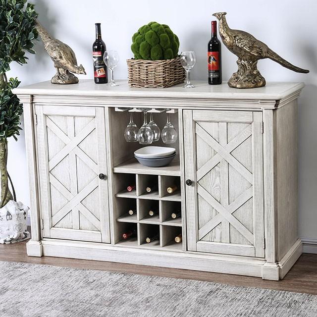 Georgia Antique White/Gray Server - Marjories Furniture (Las Vegas, NV)