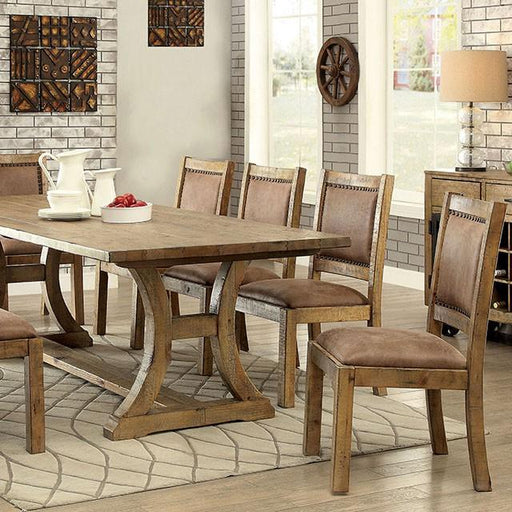 GIANNA Rustic Pine 96" Dining Table - Marjories Furniture (Las Vegas, NV)