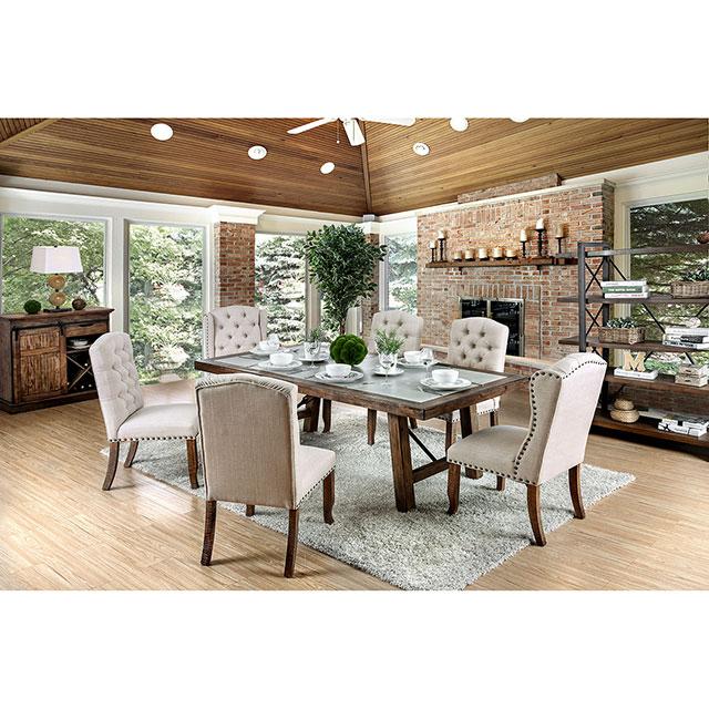 Gianna Rustic Pine/Ivory Side Chair (2/CTN) - Marjories Furniture (Las Vegas, NV)