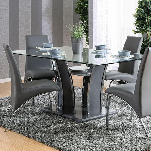 Glenview I Gray/Chrome Dining Table - Marjories Furniture (Las Vegas, NV)